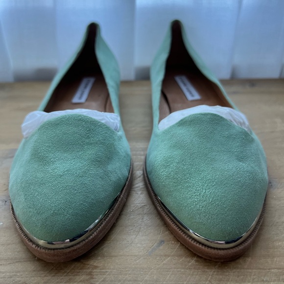Etienne Aigner Shoes - Etienne Aigner Cap Toe Suede Slip On Ballet Loafer in Green Suede Size 8.5